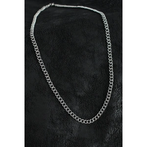 316L Çelik Klasik Oval Zincir Model Gümüş Renk Erkek Kolye - TJ-ERK1390