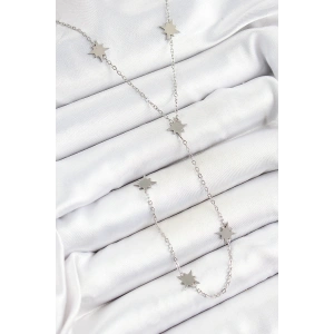 316L Çelik Kutup Yıldızı Figürlü Y Model Gümüş Renk Kadın Kolye