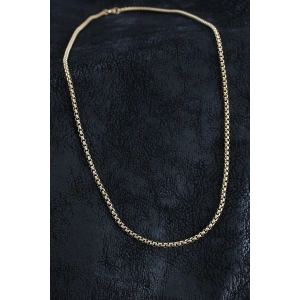 316L Çelik Örme Zincir Model Gold Renk Erkek Kolye - TJ-ERK1391