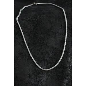 316L Çelik Oval İtalyan Zincir Model Gümüş Renk Erkek Kolye - TJ-ERK1396