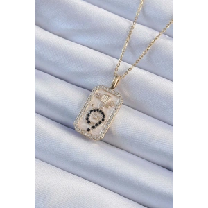316L Çelik Zincir Altın Renk Zirkon Taşlı Minimal Papatya Figürlü Tarot Kolye - TJ-BKO9223