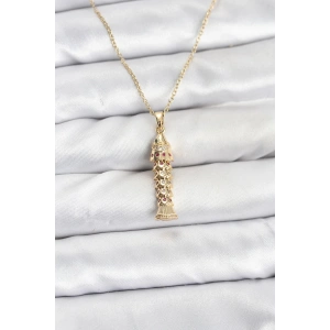 316L Çelik Zincir Gold Renk Balık Model Zirkon Taşlı Kadın Kolye