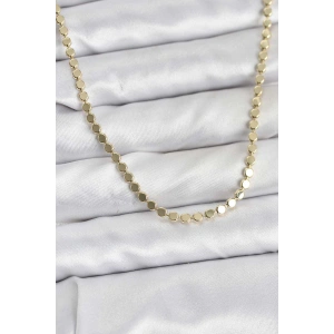 316L Çelik Zincir Gold Renk Ezme Zincir Model 45 cm Kadın Kolye - TJ-BKO10777