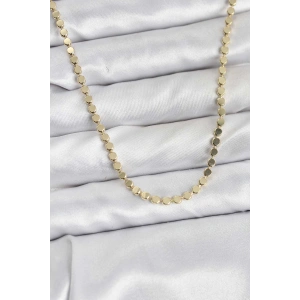 316L Çelik Zincir Gold Renk Ezme Zincir Model 65 cm Kadın Kolye - TJ-BKO10778