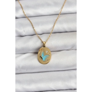 316L Çelik Zincir Gold Renk Figür Kadın Kolye - TJ-BKO10755