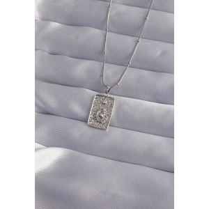 316L Çelik Zincir Gümüş Renk  İşlemeli Göz Figür Tarot Kolye