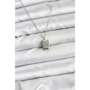 316L Çelik Zincir Gümüş Renk Minimal Kutup Yıldızı Model Kadın Kolye - TJ-BKO10684