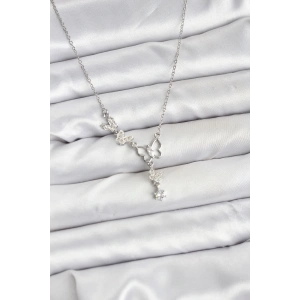 316L Çelik Zincir Gümüş Renk Model Kadın Kolye - TJ-BKO10677
