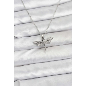 316L Çelik Zincir Gümüş Renk Yusufçuk Model Kadın Kolye