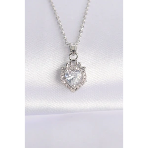 316L Çelik Zincir Gümüş Renk Zirkon Taşlı Rapunzel Kolye