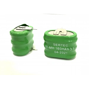 3.6V 3S1P 160 Mah 2 Pin NI-MH Buton Pil