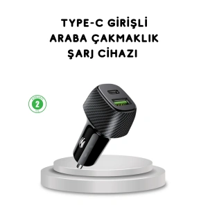 38W Araç Şarj Cihazı Type-C PD USB Hızlı Şarj Çift Port