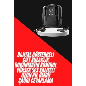 4 Adet Çift Kulaklık Dijital Göstergeli Yüksek Ses Kaliteli Bluetooth Kulaklık