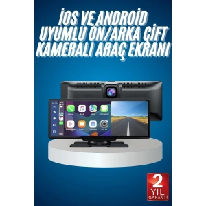 4K Ultra Araç İçi Ön ve Arka Kameralı Ekran HD 2 Kameralı Torpido Üstü Araç Multimedya