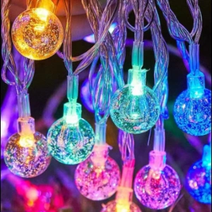 5 M 28 Led Kristal Top Gün Işığı Şeffaf Kablo Fişli Eklemeli MZ-18-15