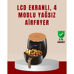 6 Litre Büyük Kapasiteli Dokunmatik Airfryer 2400W Yağsız Fritöz