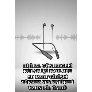 Alarm ve Titreşim Özellikli Akıllı Saat ve Mikrofonlu Kablolu Bluetooth Kulaklık 60 Saat