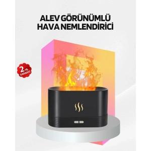 Alev Görünümlü Ha Nemlendirici Kumandalı LED Işıklı Aromatik Difüzör