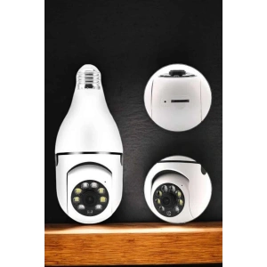 Ampul Görünümlü Güvenlik Kamerası Duylu Wifi Kamerası Dönebilen