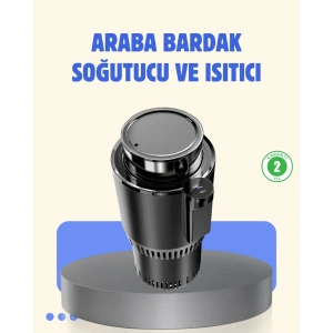Araç İçi Akıllı Bardaklık Isıtıcı Soğutucu Dijital Ekranlı