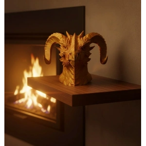 Asil Tasarım Gold–Red Ejderha Heykeli Hediyelik Fantastik Dekor