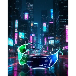 Aydınlatmalı LED Parti Gözlüğü Çok Renkli Modlu Cyberpunk Tasarım