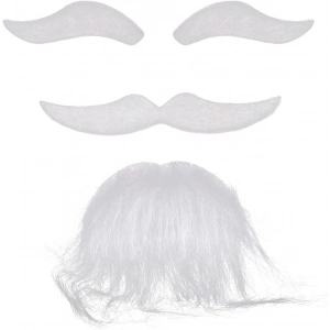 Beyaz Renk Kendinden Yapışkanlı Takma Sakal Bıyık ve Kaş Seti