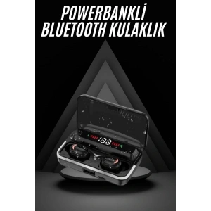 Bluetooth Kulaklık Dijital Şarj Göstergeli Powerbankli Bass Özellikli Kablosuz Kulakiçi 5.1 Mikrofonlu