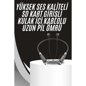 Boyun Bantlı Kulak İçi Kablolu Yüksek Ses Kaliteli Bluetooth Kulaklık