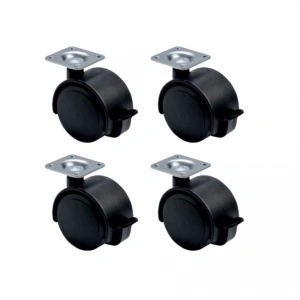Büyük Plastik Tablalı Frenli - 50MM HKS128 - 4 Adet