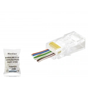 Cat6 Ez Rj45 Konnektör - 100 Adet Şeffaf / Ekonomik Poşet Paket ND2415