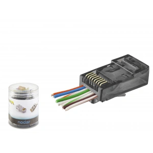 Cat6 Ez Rj45 Konnektör - 100 Adet Siyah / Özel Plastik Kutulu ND2402