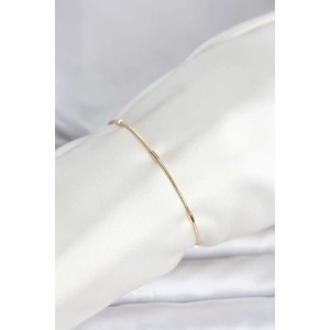CM 14K Gold Renk Barlı Yılan Zincir Model Kadın Bileklik