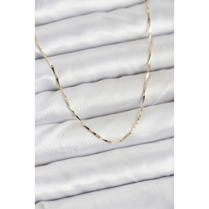 CM 14K Gold Renk İnce Kesim Çubuk Model Zincir Kadın Kolye