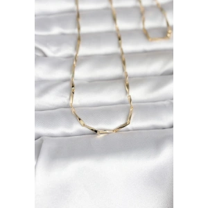 CM 14K Gold Renk Kesme Çubuk Zincirli Model 60 cm Kadın Kolye - TJ-BKO10988