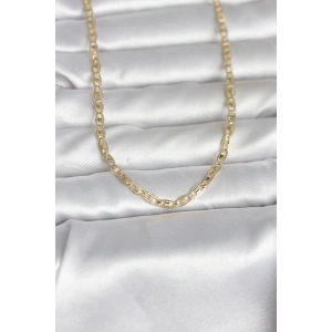 CM 14K Gold Renk Lazer Kesim Zincirli Model 60 cm Kadın Kolye - TJ-BKO10981