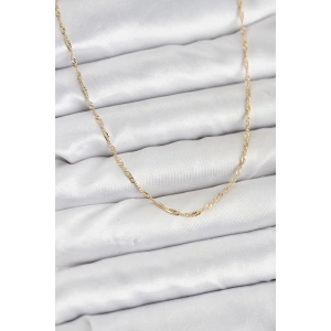 CM 14K Gold Renk Pirinç Ezme Burgu Model Kadın Kolye