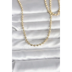 CM 14K Gold Renk Top Zincirli Model 60 cm Kadın Kolye - TJ-BKO10987