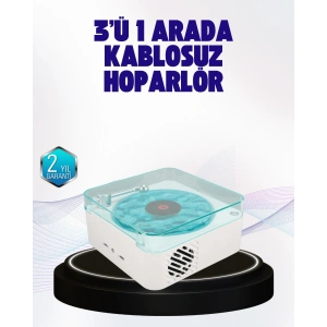 Dekoratif Gece Işıklı Bluetooth Hoparlör – Zaman ve Pil Ekranlı