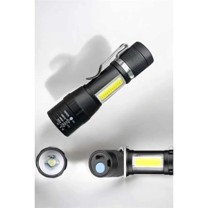 El Feneri Led USB Şarjlı Zoom Mini Led Işık Acil Durum Feneri