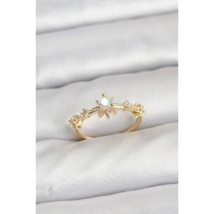 Gold Renk Pirinç Yıldız Model Kadın Yüzük - TJ-BYK3913