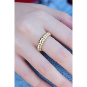 Gold Renk Sarmal Model Kadın Yüzük - TJ-BYK2589