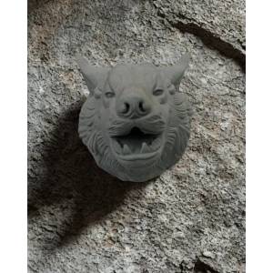 Gri Kurt Duvar Dekoru Asılabilir Dekoratif Heykel Tasarım