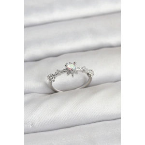 Gümüş Renk Pirinç Yıldız Model Kadın Yüzük - TJ-BYK3912