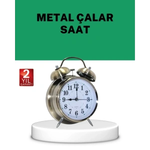 Gümüş Renkli Sessiz Işıklı Dekoratif Masa Üstü Çalar Saat Alarmlı