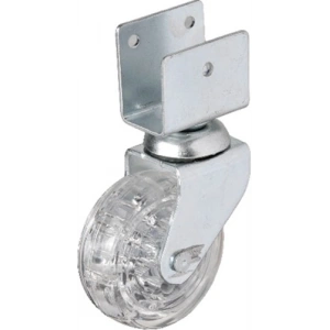 Hts 328 - 50x20 mm Şeffaf Makaralı Kısa U Tablalı Teker 4 Adet