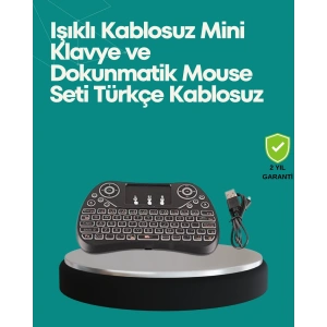 Işıklı Kablosuz Mini Klye – 2.4 GHz, Dokunmatik Mouse Özellikli