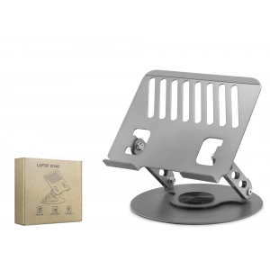 Karbon Çelik 360 Derece Dönebilen Ergonomik Laptop Standi - Gri HDX8018