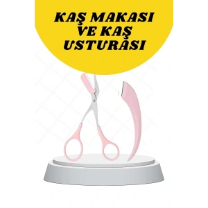 Kisli Kaş Düzeltici Seti Kaş Makası ve Kaş Usturası Paslanmaz Çelik lı