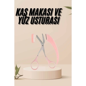 Kisli Kaş Kirpik Düzeltici Bıyık Alma Taraklı Kaş Makası Yüz Bakım Seti Makas